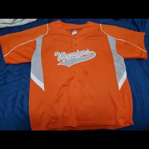Warriors #65 long Sleeve button up jersey orange